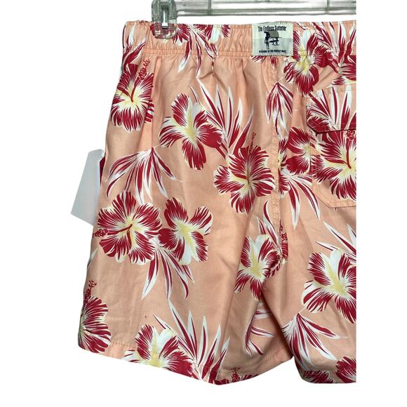 The Endless Summer Swim Trunks Elastic Waistband Quick Dry Floral Pink M L NWT - Picture 5 of 9